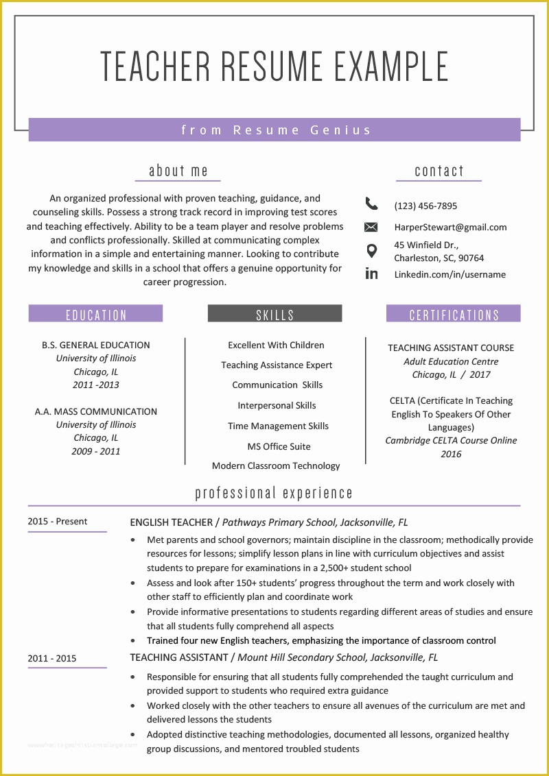 How to Write A Resume Template Free Of Teacher Resume Samples & Writing Guide