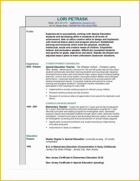 How to Write A Resume Template Free Of Teacher Resume Templates