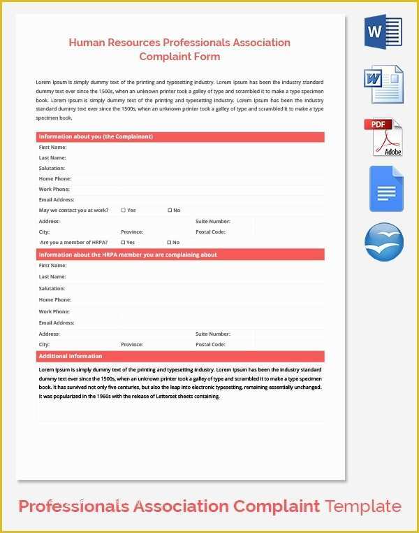 Hr Documents Templates Free Of 29 Hr Plaint forms Free Sample Example format