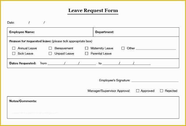 Hr Documents Templates Free Of Employee Leave Application form