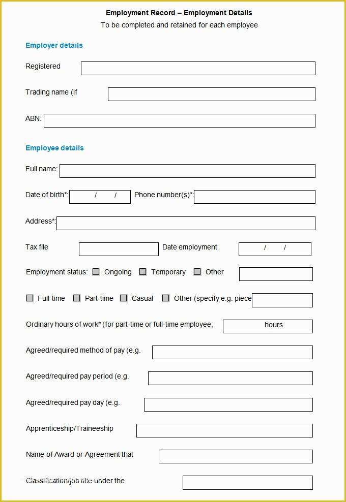Hr Documents Templates Free Of Employee Record Templates 26 Free Word Pdf Documents