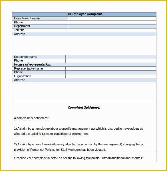 Hr Documents Templates Free Of Hr Plaint Letter – 10 Free Word Pdf Documents