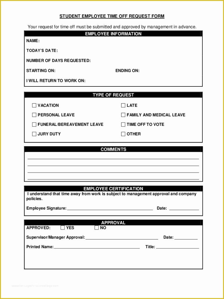 Hr Documents Templates Free Of Time F Request form 5 Free Templates In Pdf Word