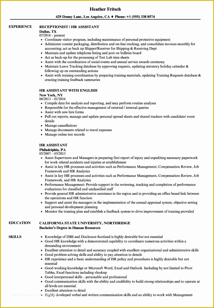 Hr Resume Templates Free Of Resume Template Extraordinary Human Resources Resume