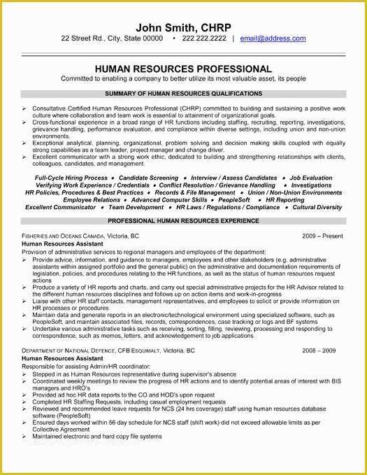 Hr Resume Templates Free Of top Human Resources Resume Templates &amp; Samples