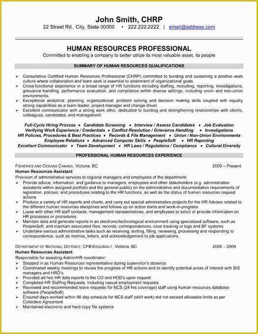 Hr Resume Templates Free Of top Human Resources Resume Templates & Samples