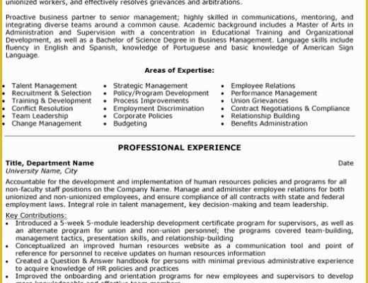 Hr Resume Templates Free Of top Human Resources Resume Templates &amp; Samples