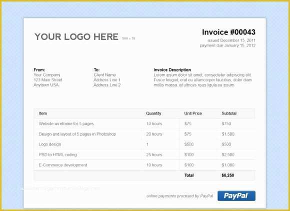 Html Invoice Template Free Download Of HTML Invoice Template Free