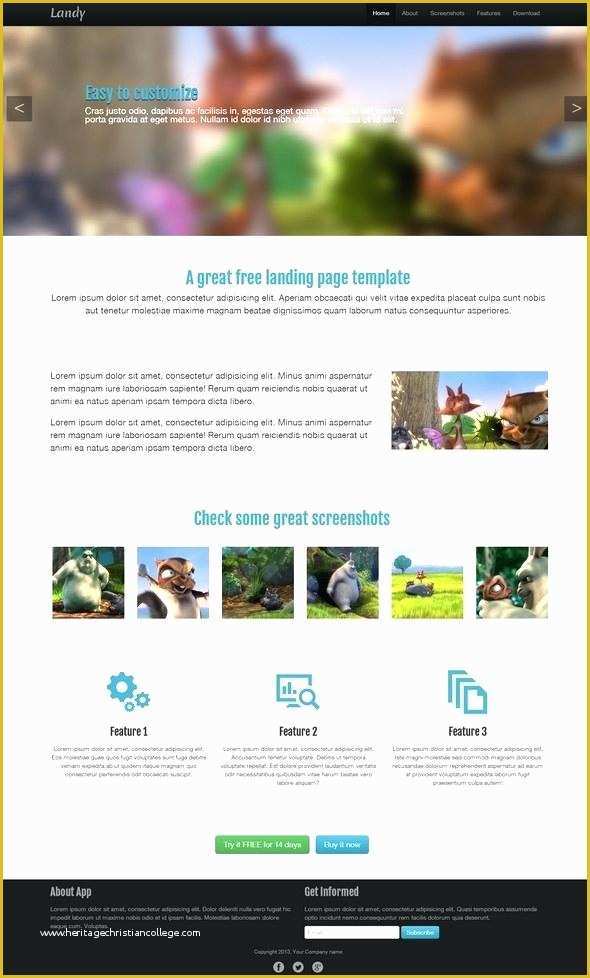 Html Landing Page Templates Free Of Landing Page Template Free Free HTML5 App Landing Page