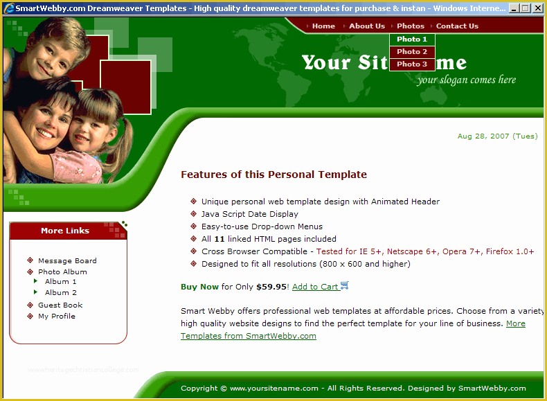 Html Personal Website Templates Free Of Animated Family Template
