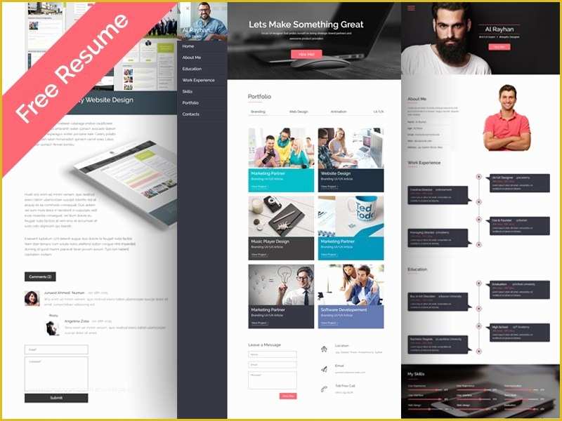 Html Personal Website Templates Free Of Free Personal Cv Resume Web Template – Psdboom
