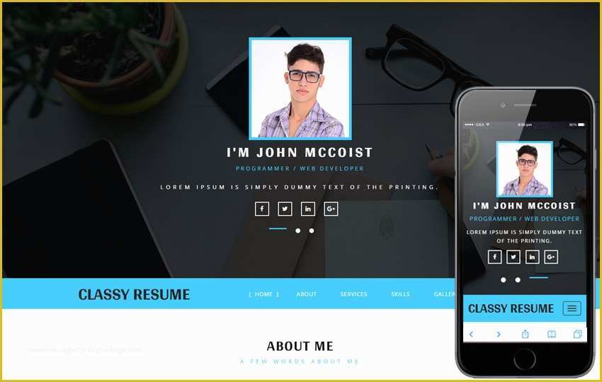 Html Personal Website Templates Free Of My Resume A Personal Category Flat Bootstrap Responsive
