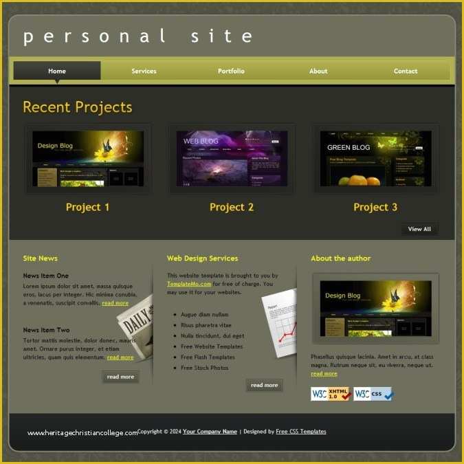 Html Personal Website Templates Free Of Portfolio – Free HTML Website Templates