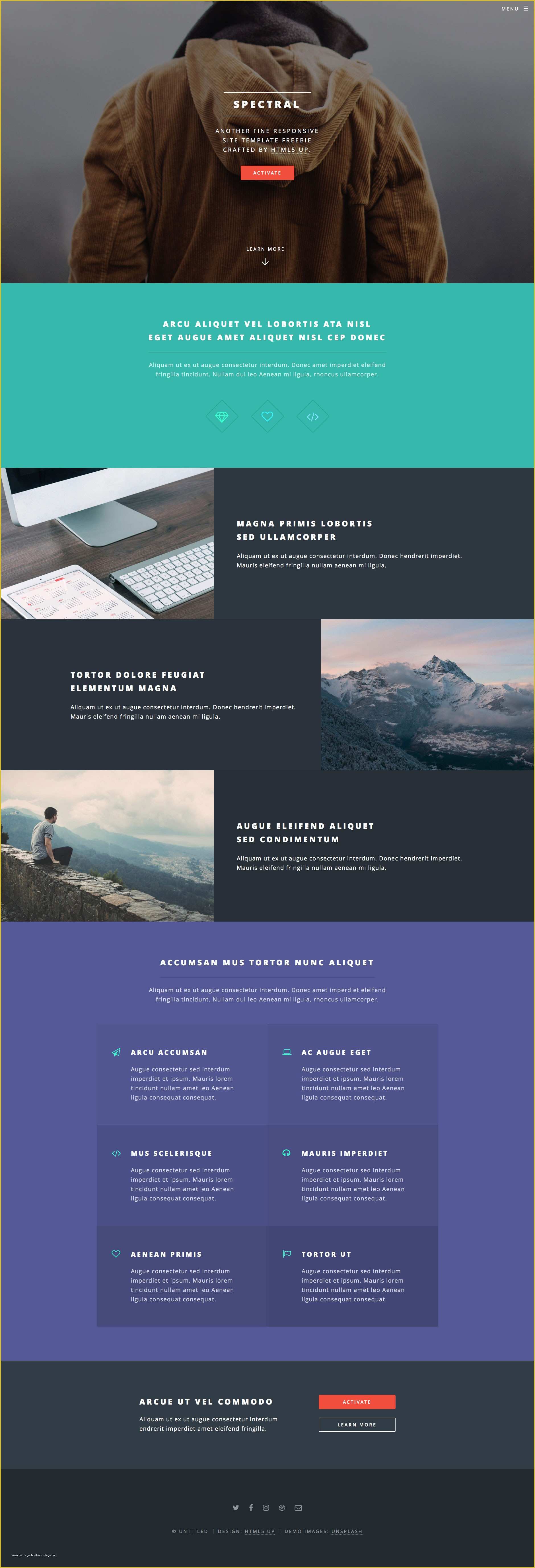 Html Personal Website Templates Free Of Spectral Free Responsive HTML5 Personal Template