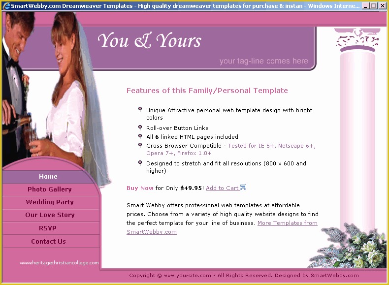 Html Personal Website Templates Free Of Wedding Web Pages A Frompo