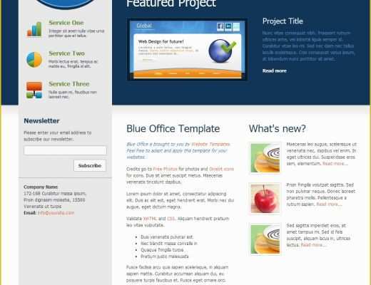 Html Simple Website Templates Free Download Of Blue Fice Free Templates