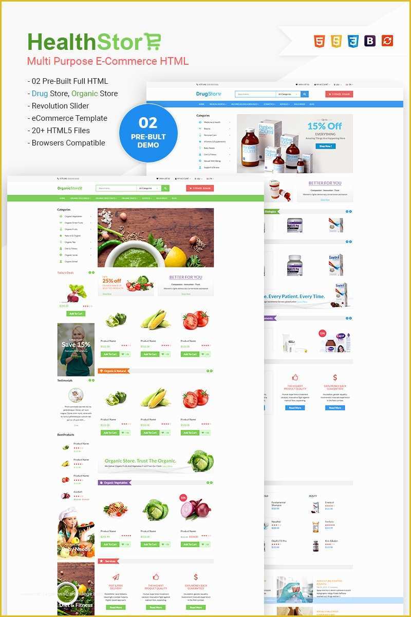 Html Template for Ecommerce Site Free Download Of Health Shop Multi Purpose E Merce Website Template