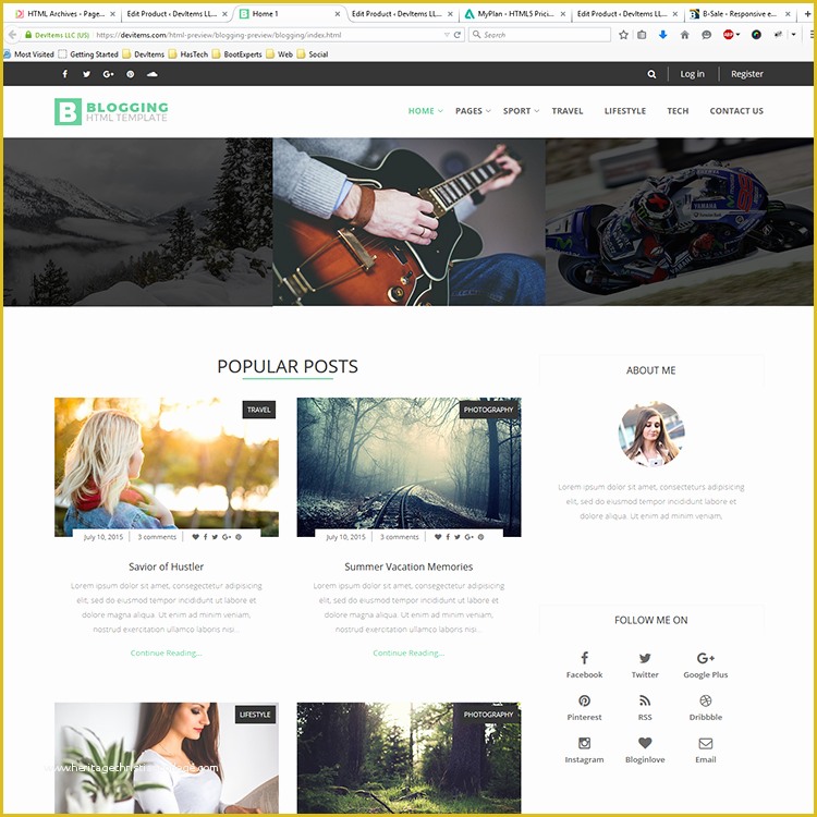 Html5 Blog Template Free Of Blogging Personal Blog HTML5 Template