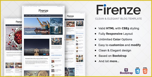 Html5 Blog Template Free Of Firenze Responsive Blog HTML5 Template themelock