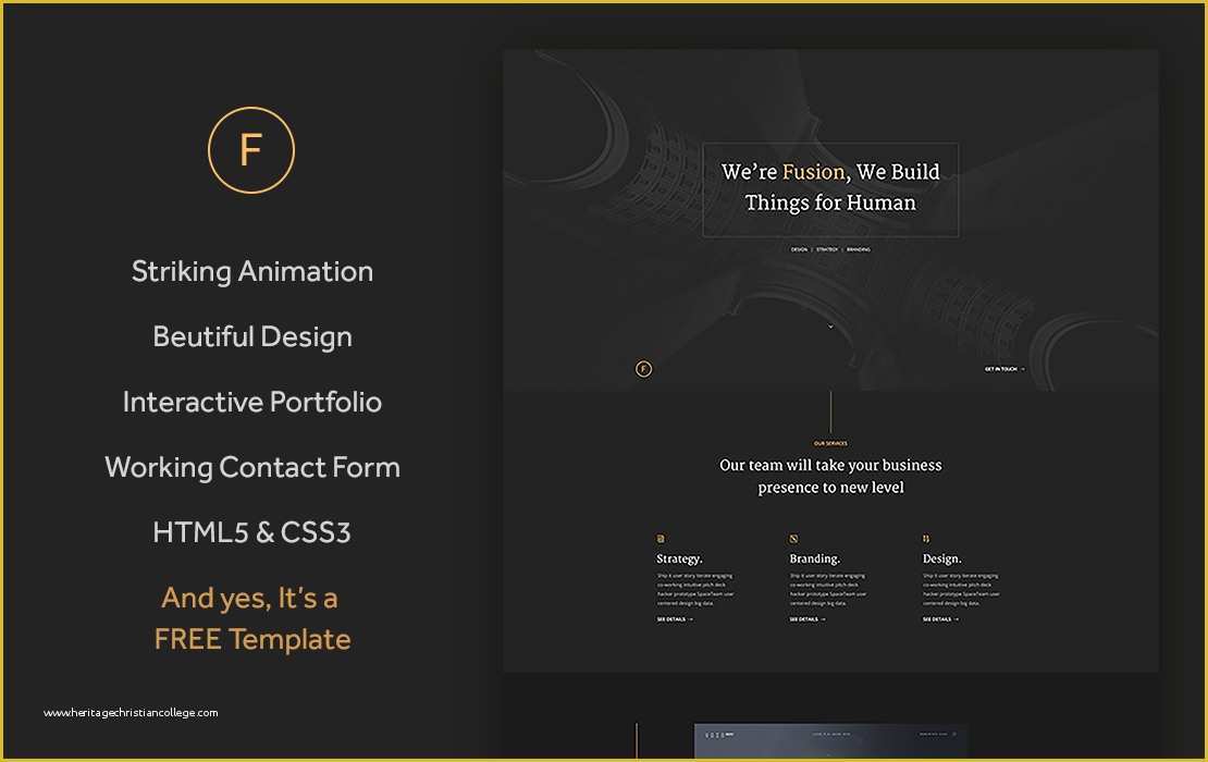 Html5 Portfolio Template Free Of Fusion Free HTML5 Portfolio Template