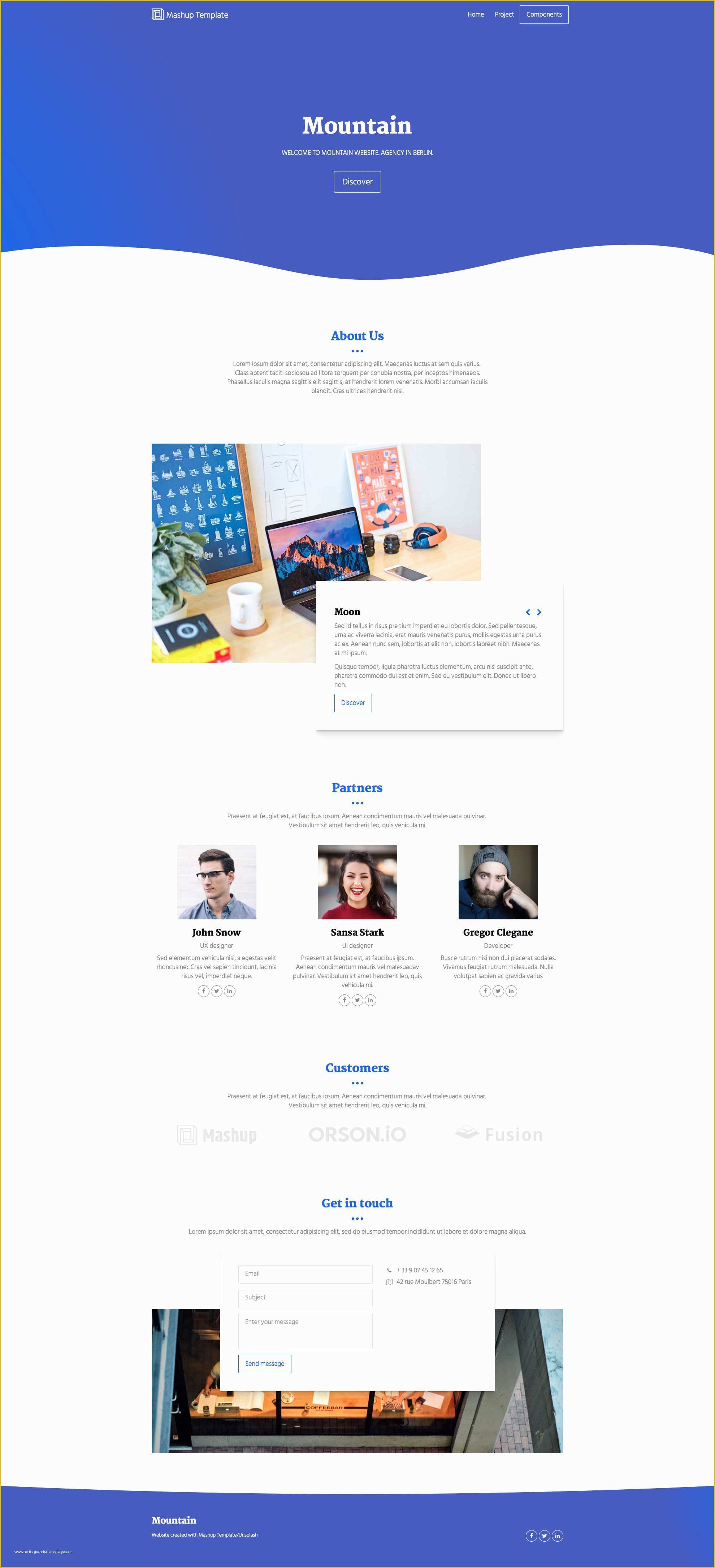 Html5 Portfolio Template Free Of Mountain Free Responsive HTML5 Portfolio Template