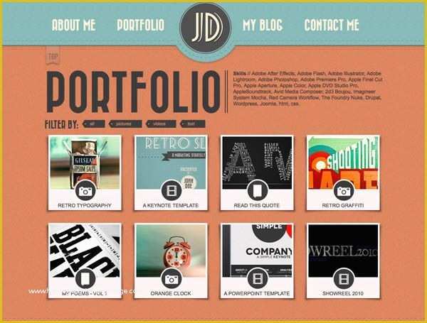 Html5 Portfolio Template Free Of Retro Portfolio – E Page Vintage Template “retro