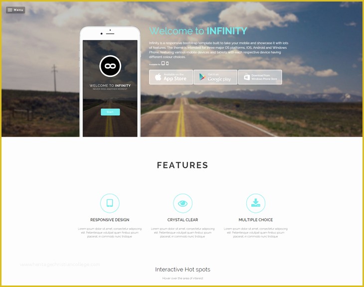 Html5 Responsive Templates Free Download Of Infinity Free Responsive Mobile App Website Template