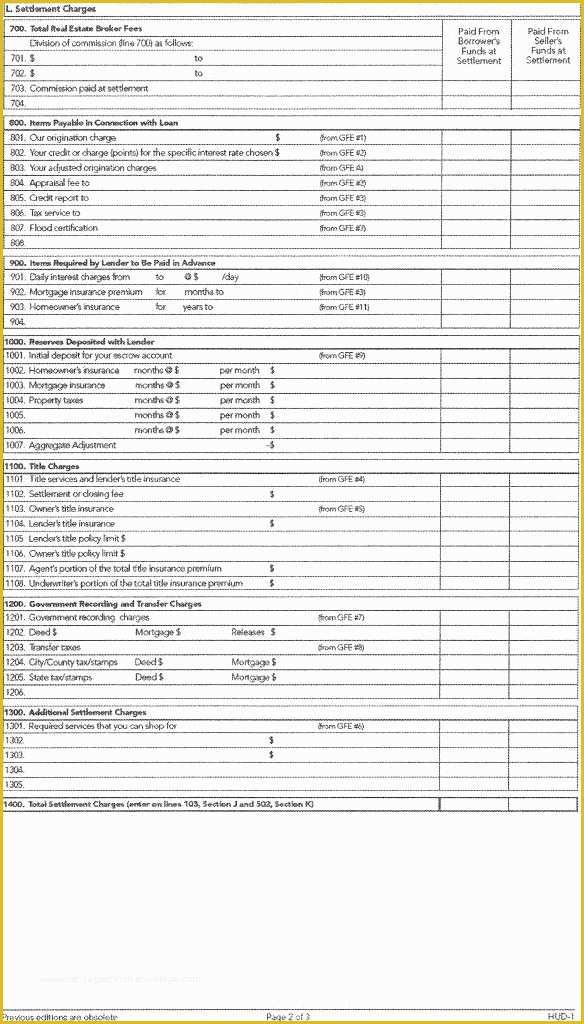 Hud Template Free Of Free Fillable Hud 1 Settlement Statement – Dicasminecraft