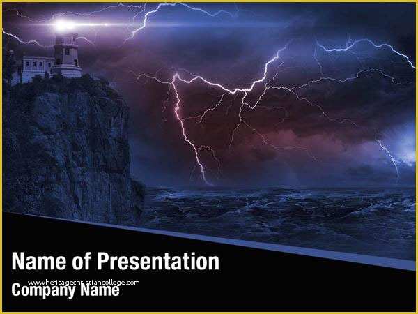 Hurricane Powerpoint Template Free Of Storm and Lighthouse Powerpoint Templates Storm and