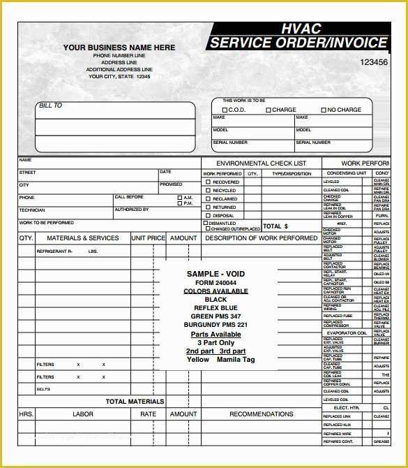 Hvac Service Invoice Template Free Of 14 Hvac Invoice Templates to Download for Free