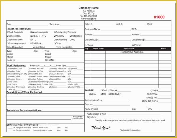 microsoft word hvac invoice template