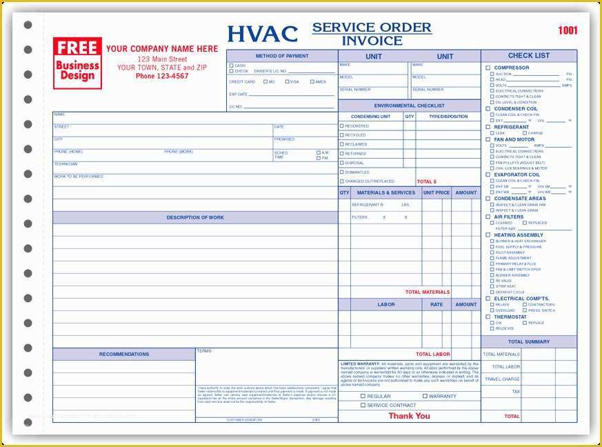 Hvac Service Invoice Template Free Of Air Conditioning Service Invoice Template Templates