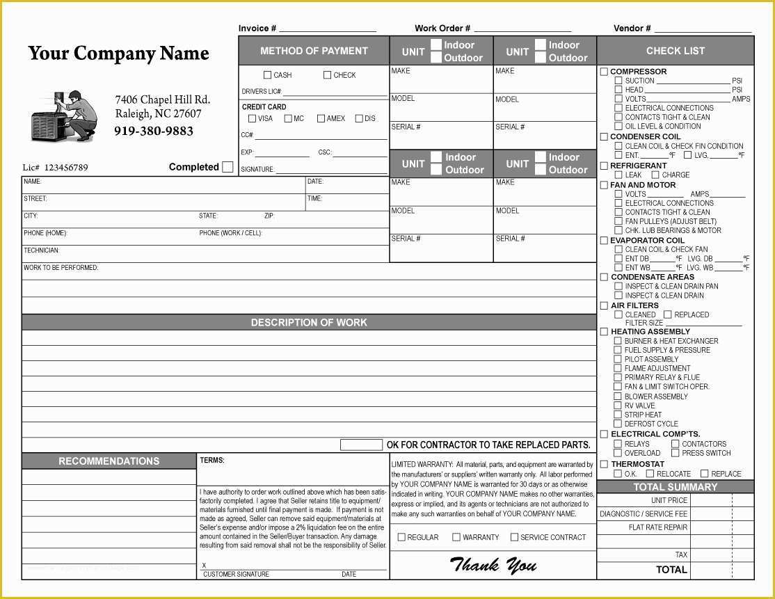 Hvac Service Invoice Template Free Of Excel Invoiceses Free with Hvac Invoicee Microsoft Service