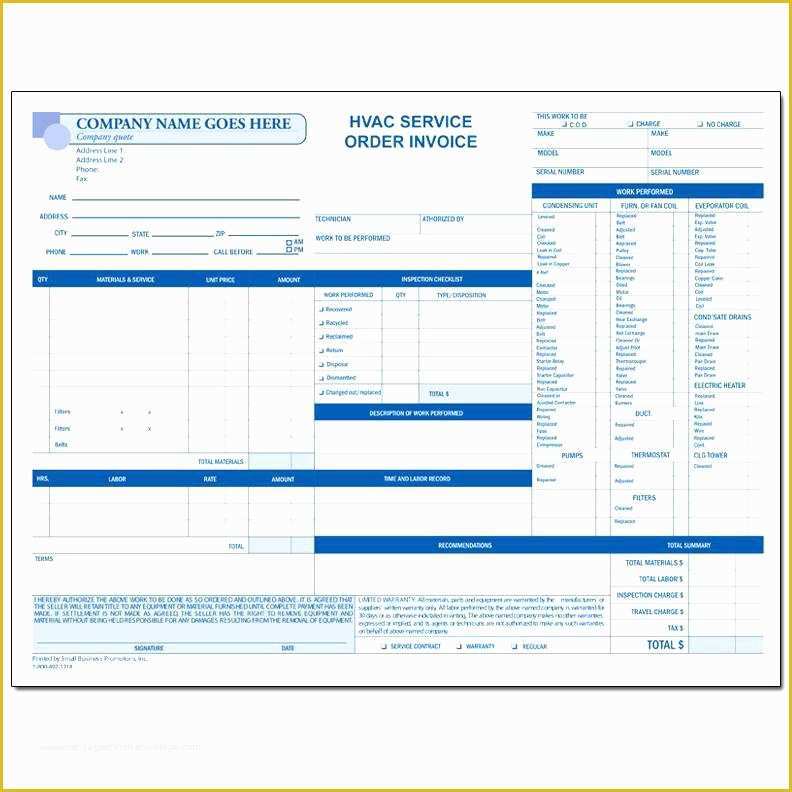 Hvac Service Invoice Template Free Of Free Download Sample Printable Invoices Invoice Template