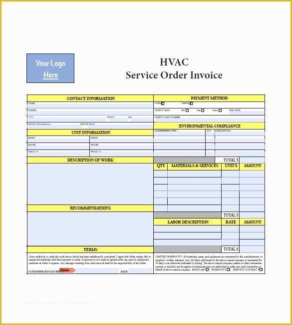 Hvac Service Invoice Template Free Of Hvac Invoice Template 7 Free Word Excel Pdf format