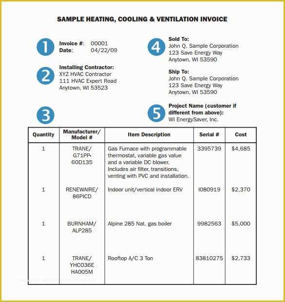 Hvac Service Invoice Template Free Of Hvac Invoice Template 8 Download Documents In Pdf Word