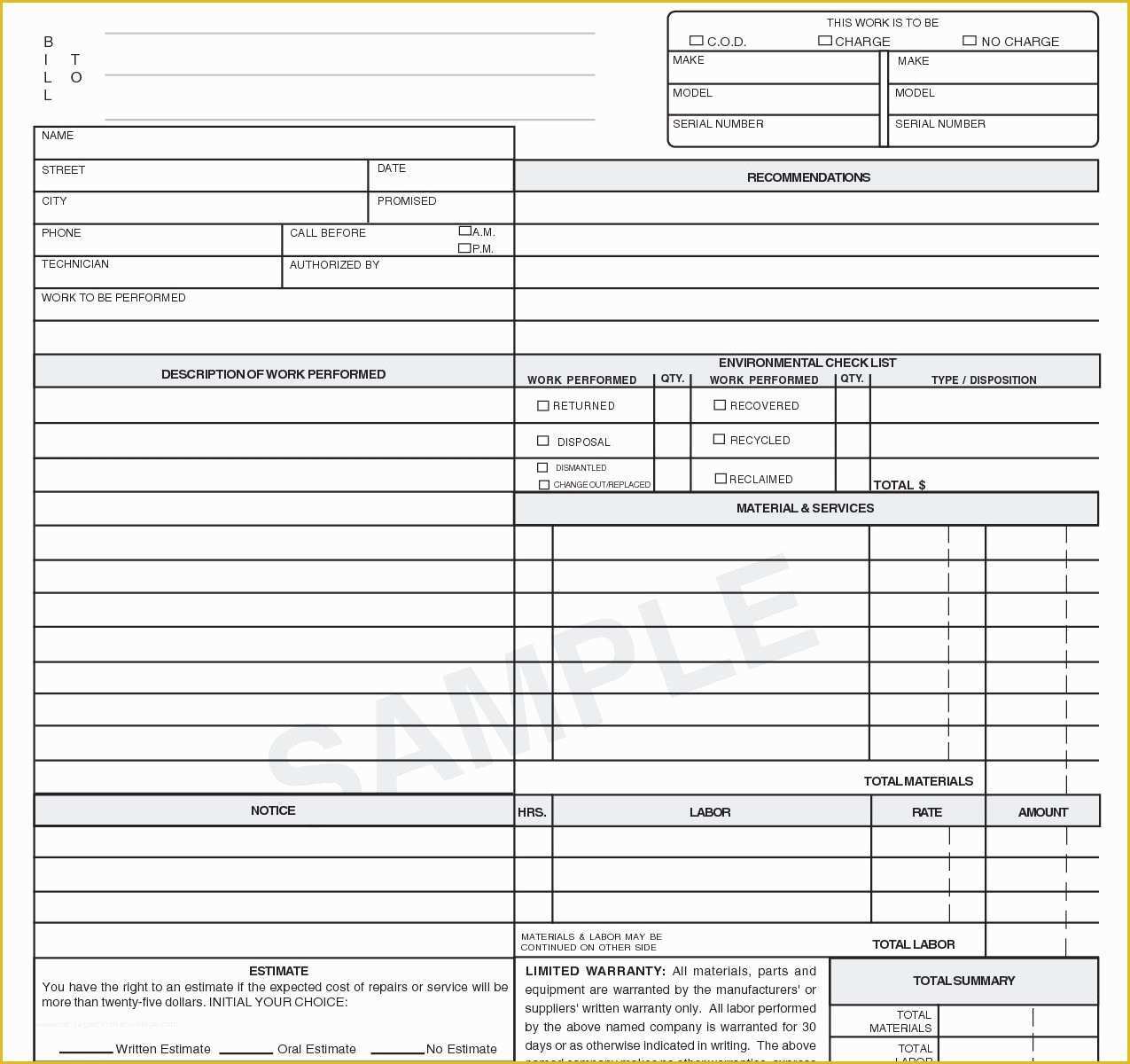 Hvac Invoices Templates