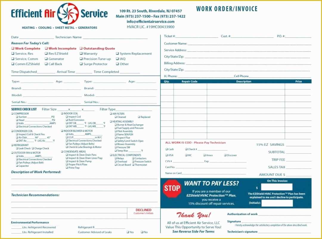 Hvac Service Invoice Template Free Of Hvac Invoices Templates Resume Invoice forms Excel
