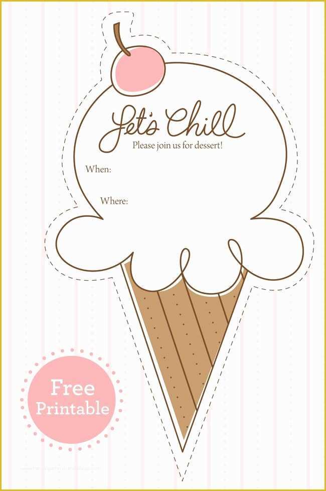 Ice Cream Birthday Invitation Template Free Of Free Ice Cream Party Printables social Invitation