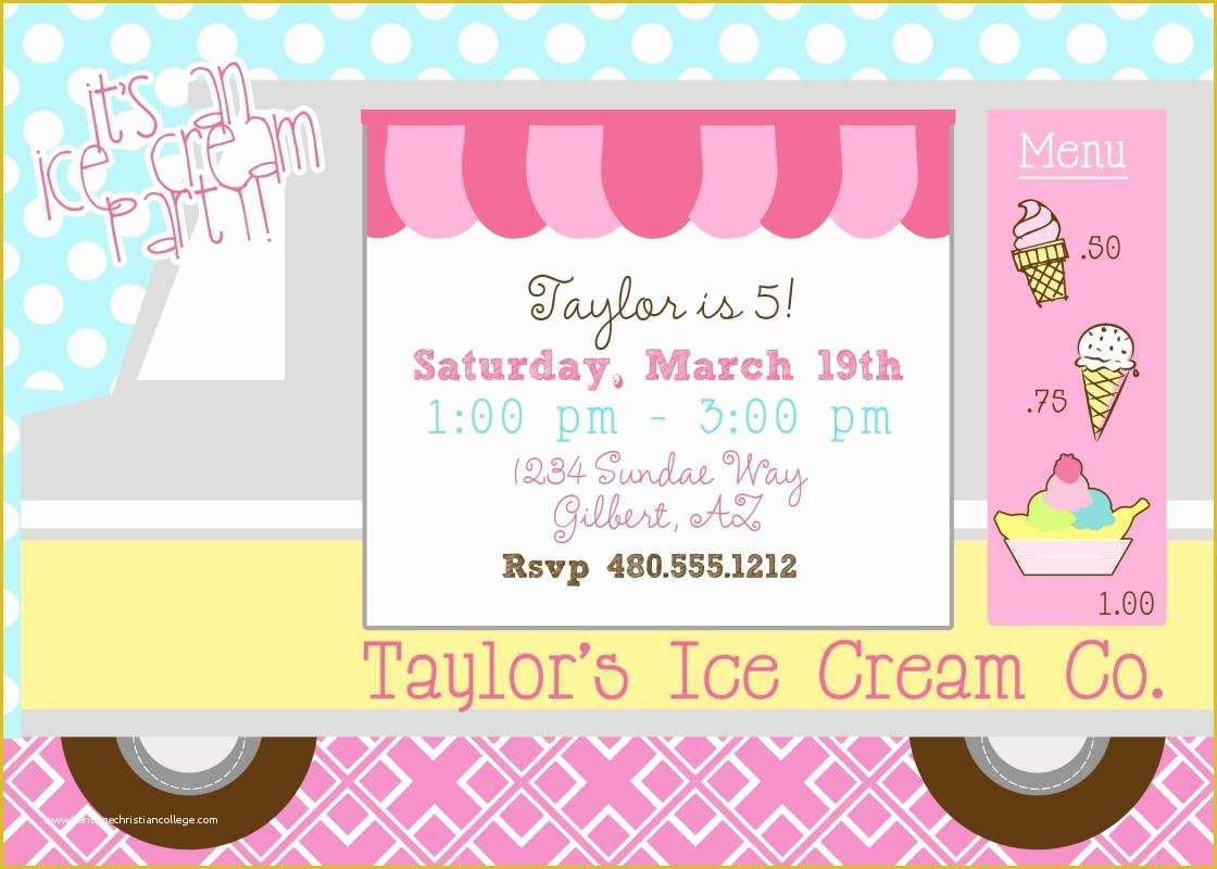 Ice Cream Birthday Invitation Template Free Of Halloween Invitations Templates