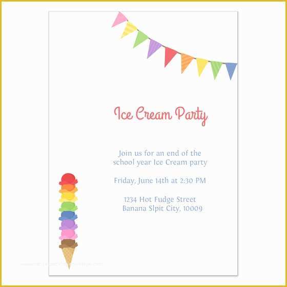 Ice Cream Birthday Invitation Template Free Of Ice Cream Party Invitations & Cards On Pingg