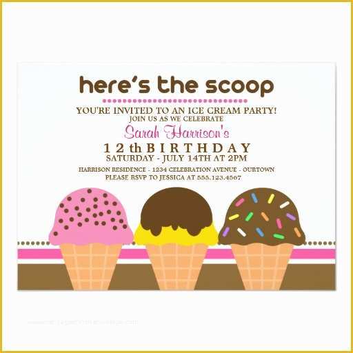 Ice Cream Birthday Invitation Template Free Of Ice Cream Party Invitations