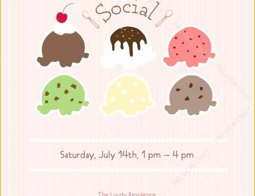 Ice Cream Birthday Invitation Template Free Of Ice Cream social Invitation Ice Cream Shop