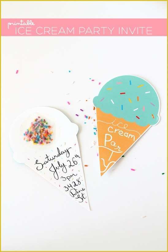 Ice Cream Birthday Invitation Template Free Of Printable Ice Cream Party Invites by Tan Of Squirrelly