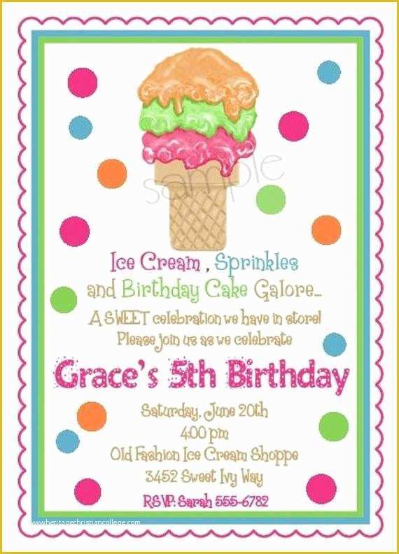 Ice Cream social Invitation Template Free Of Ice Cream Cone Invitations Ice Cream Cone Party Ice Cream