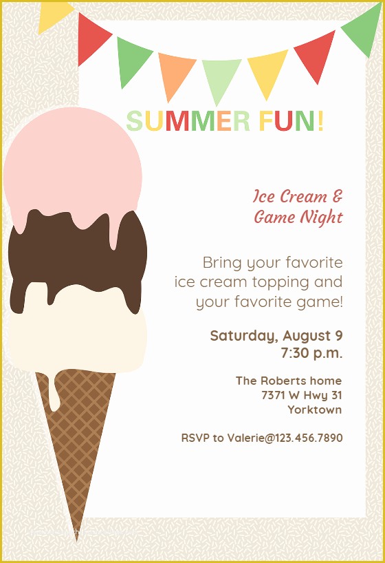 Ice Cream social Invitation Template Free Of Ice Cream Pool Party Invitation Template Free