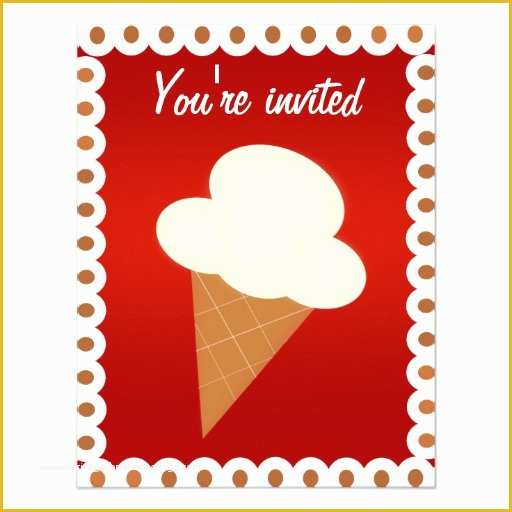 Ice Cream social Invitation Template Free Of Ice Cream social Party Invitation 4 25" X 5 5" Invitation