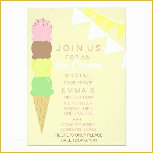 Ice Cream social Invitation Template Free Of Ice Cream social Party Invitation