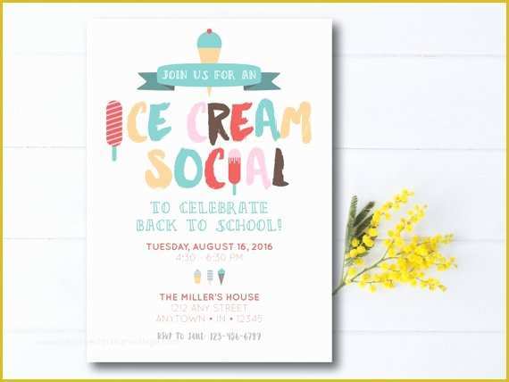 Ice Cream social Invitation Template Free Of Instant Download Ice Cream social Invitation Ice Cream Party