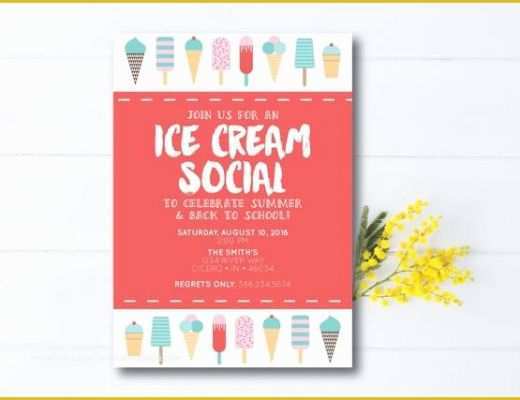 Ice Cream social Invitation Template Free Of Instant Download Ice Cream social Invitation Ice Cream Party